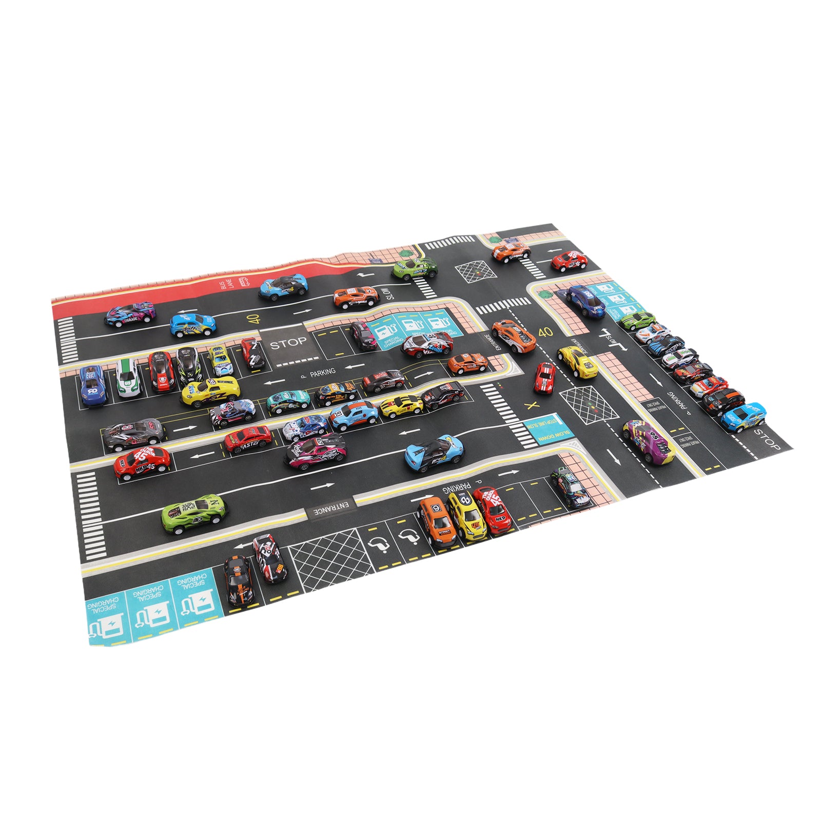 50 Pcs Metal Pull Back Racing Cars Die Cast Toy Set Mini Cars With Play Mat