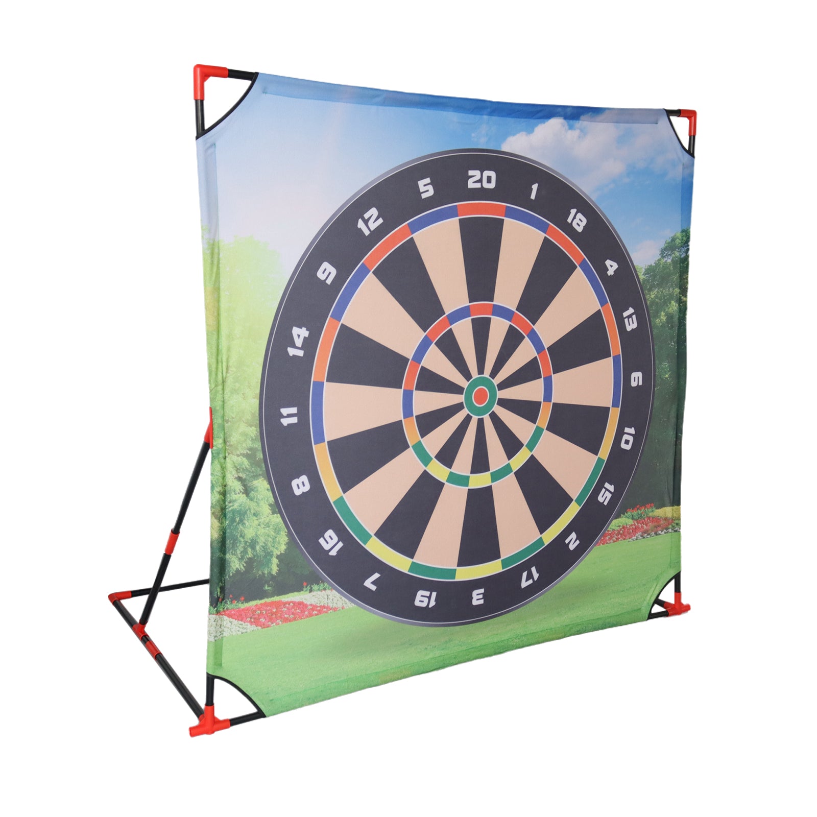4-in-1 Giant Kids Target Game – Bullseye, Football, Golf & Axe Throwing Set
