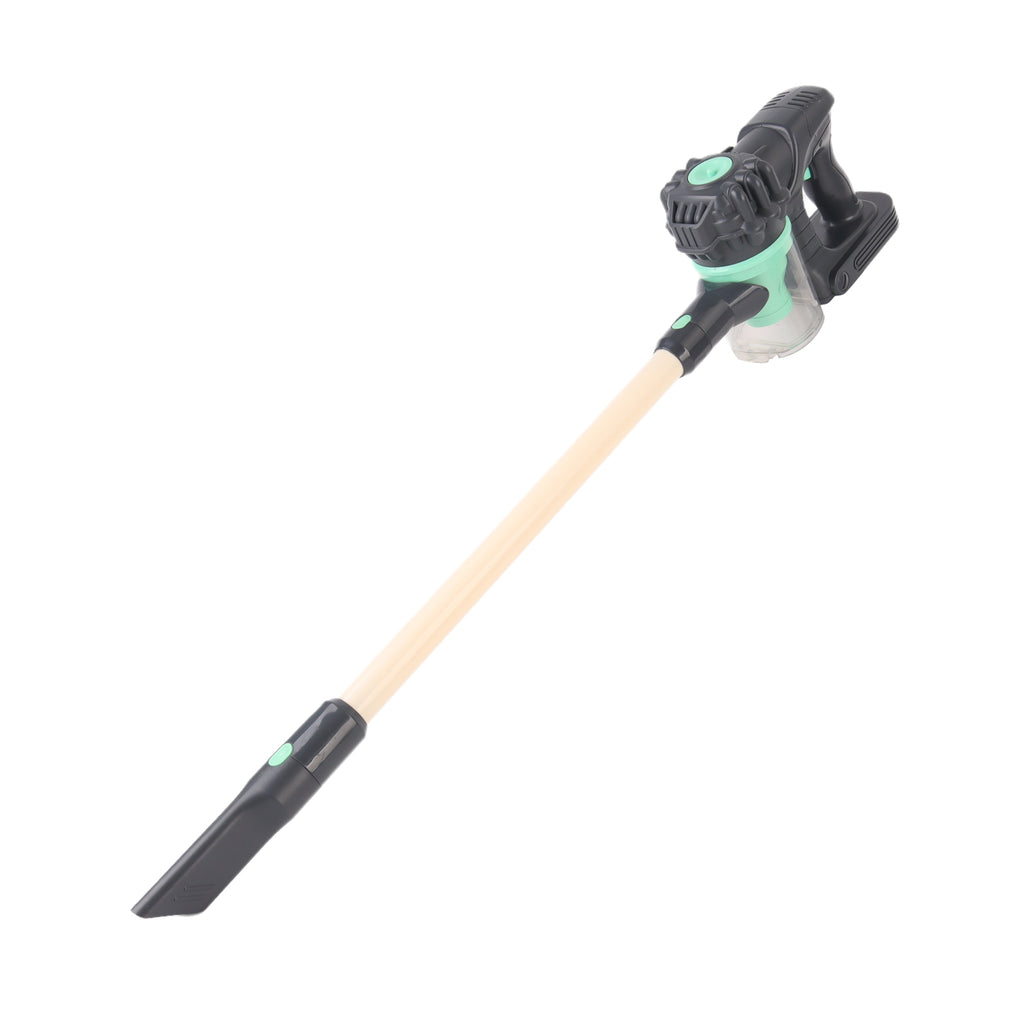 Cleaning Housework Pretend Trolley & Vacuum Toy Mop Brushes Two Play Sets Green