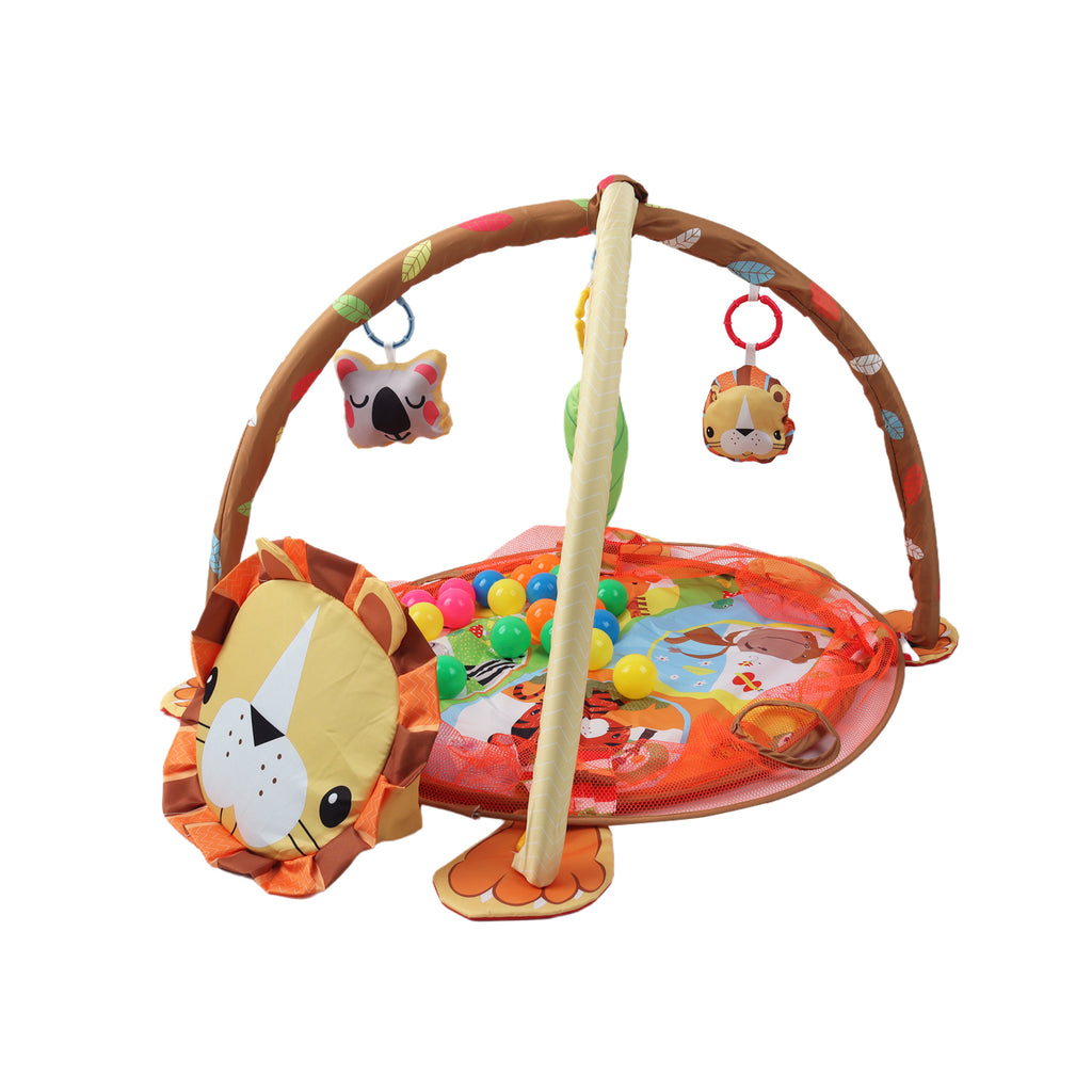 Kids 3 in 1 Lion Baby Soft Play Floor Mat Activity Fun Portable Gym Ball Pit