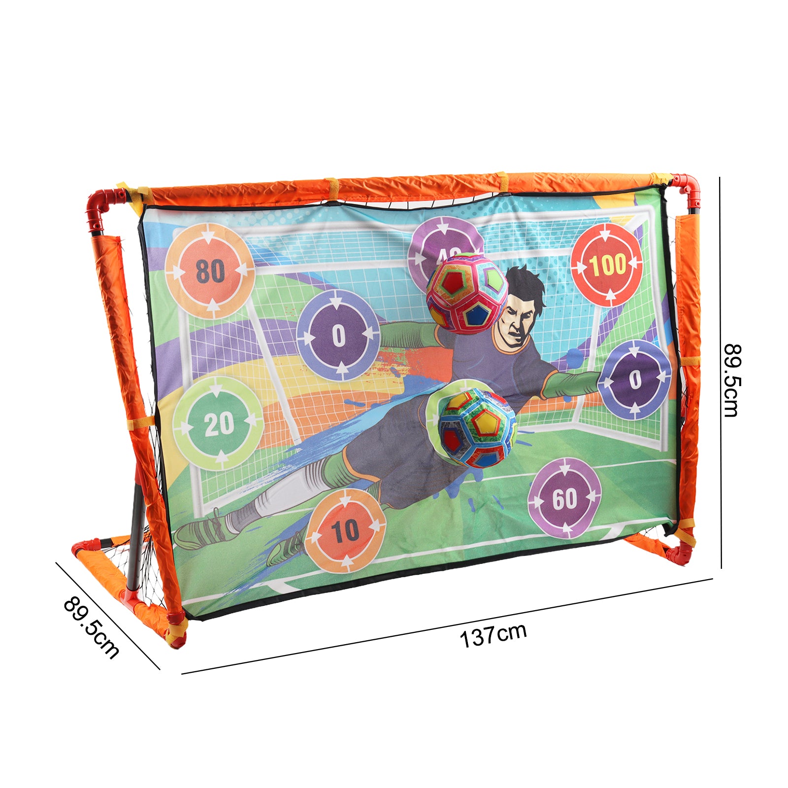 2-in-1 Kids Football Goal Set – Sticky Target Net with Balls & Training Cones