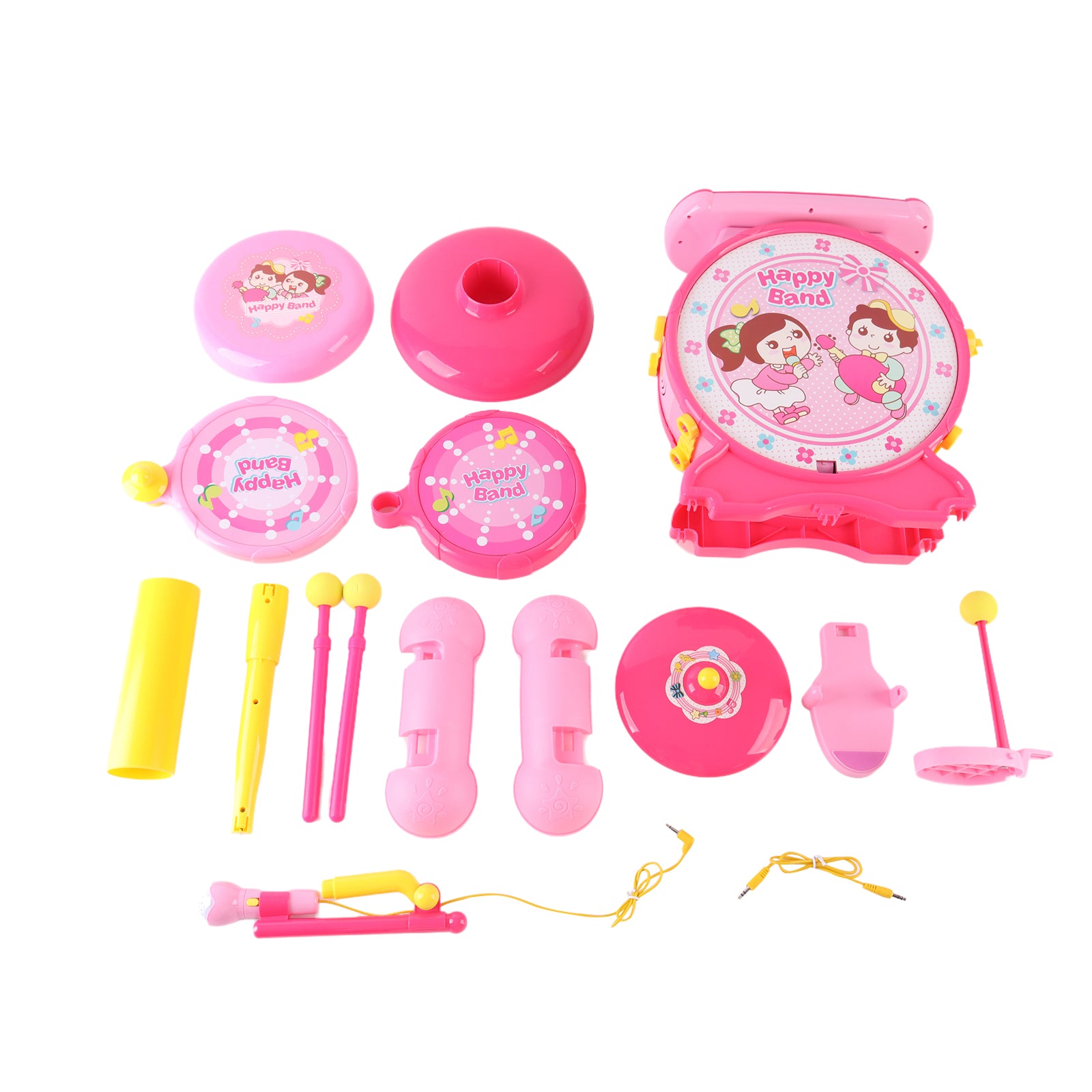 Kids Electric Drum Kit Set with Mic & Seat Children Musical Pretend Toy