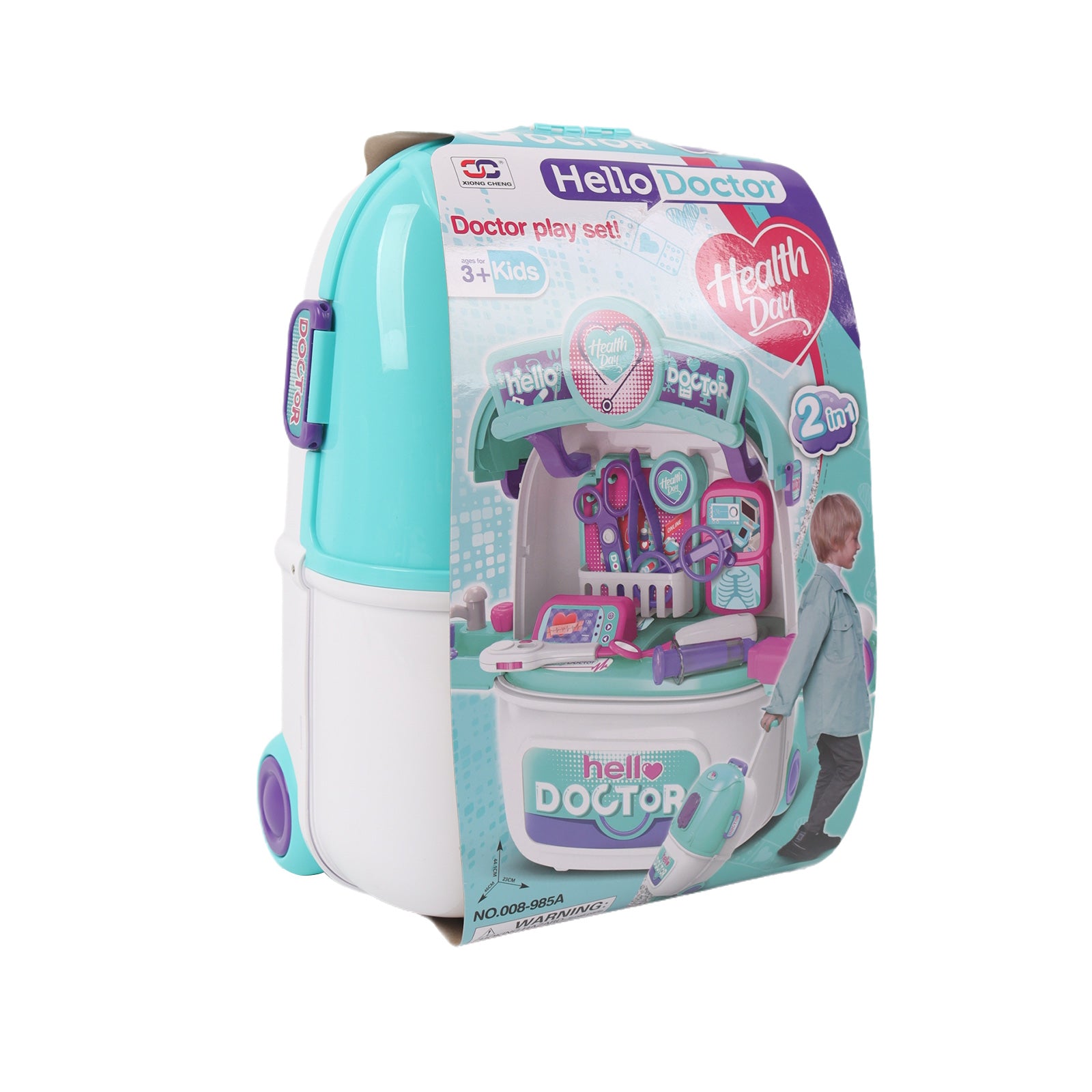 Kids Doctors Playset Portable Suitcase Medical Tools Pretend Role Play Toy Blue