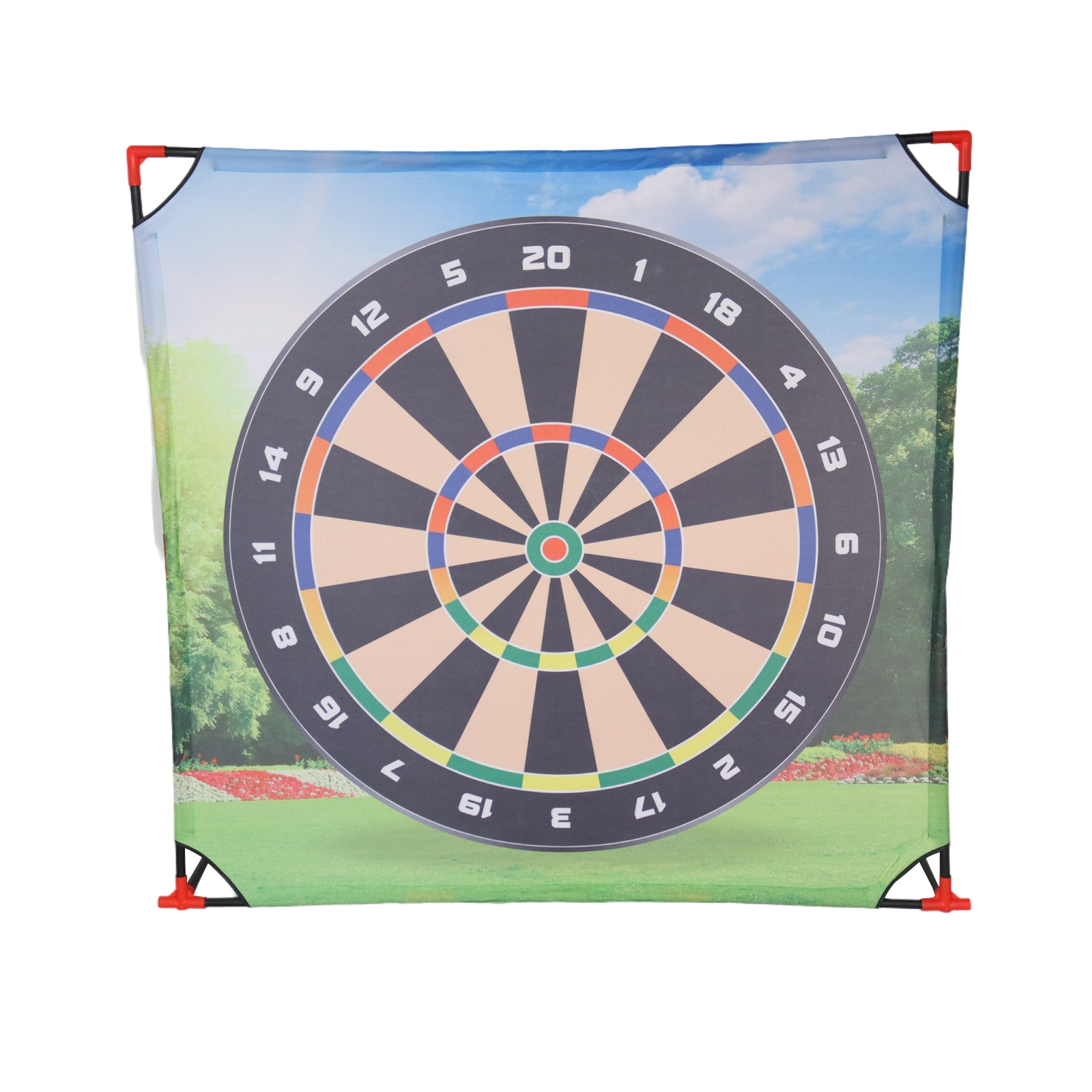 4-in-1 Giant Kids Target Game – Bullseye, Football, Golf & Axe Throwing Set