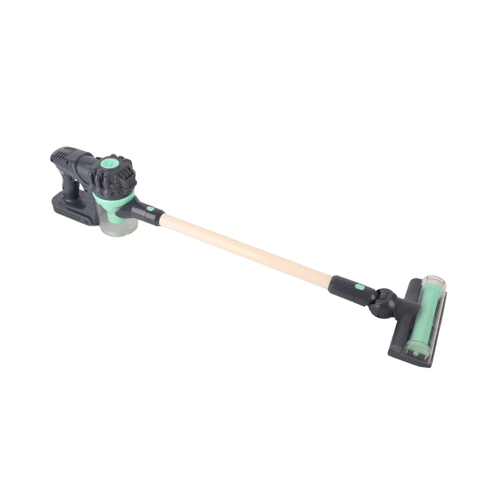 Cleaning Housework Pretend Trolley & Vacuum Toy Mop Brushes Two Play Sets Green