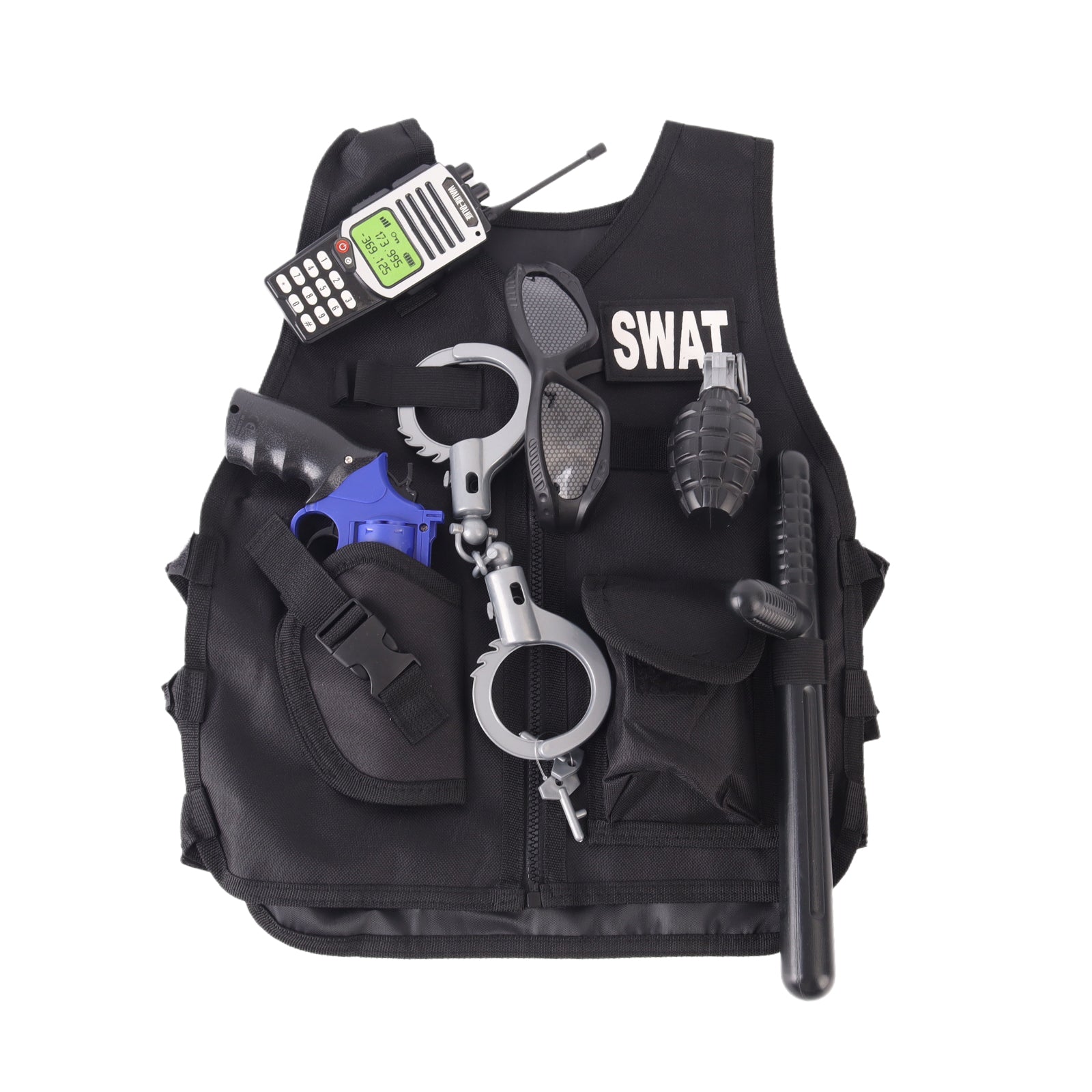 Kids SWAT Police Officer Costume Special Forces Pretend Role Play Outfit Toy Set