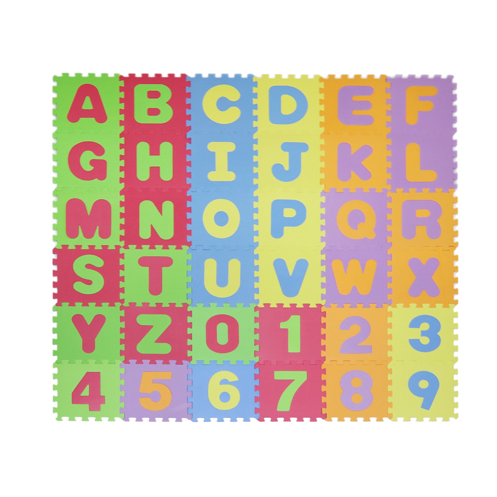 Kids Play Mat 36 Pieces Soft Foam Floor Education Puzzle Tiles Numbers Alphabet