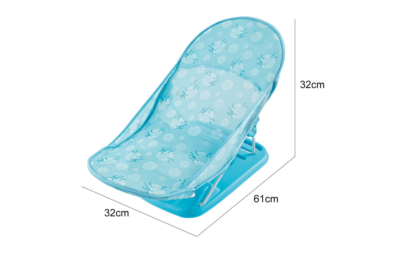 Baby Infant Bath Support Seat Foldable Adjustable Travel Baby Bather 0-12 Months (Blue)