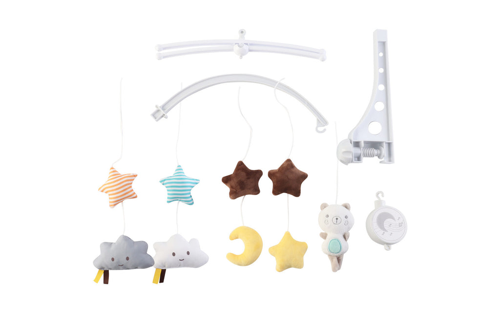Baby Musical Mobile Crib Cot Bed Bell Stars Moon Nursery Rotating Toy Teddy