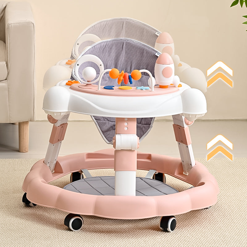 Baby Walker Push Along Learning Walking Wheel Multifunctional Sensory Toys Pink