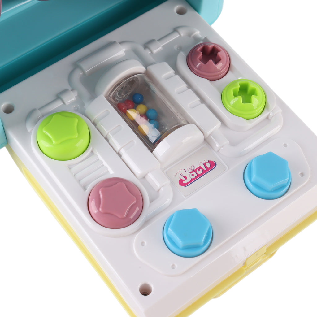 Kids Sensory Multifunction Bus Toy with Music Interactive Learning Toy Blue
