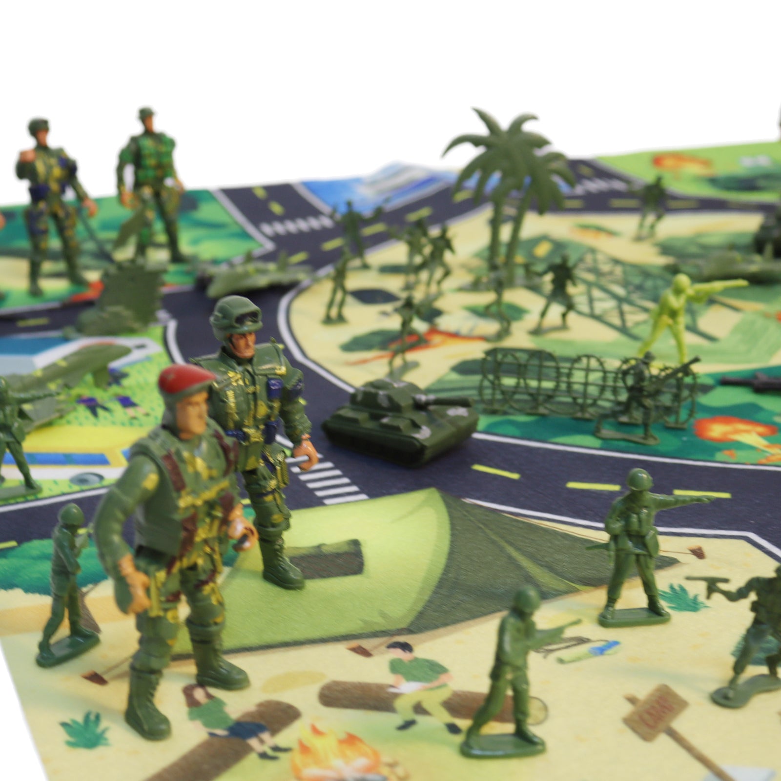 Military Play Sets Toy Soldiers with Vehicles, Battle Map, Bases, Boats. 9 Sets