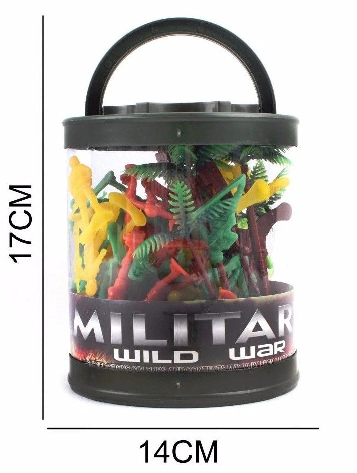 Army Men Multi Soldier Playset Bucket Military Combat Toys Children Kids