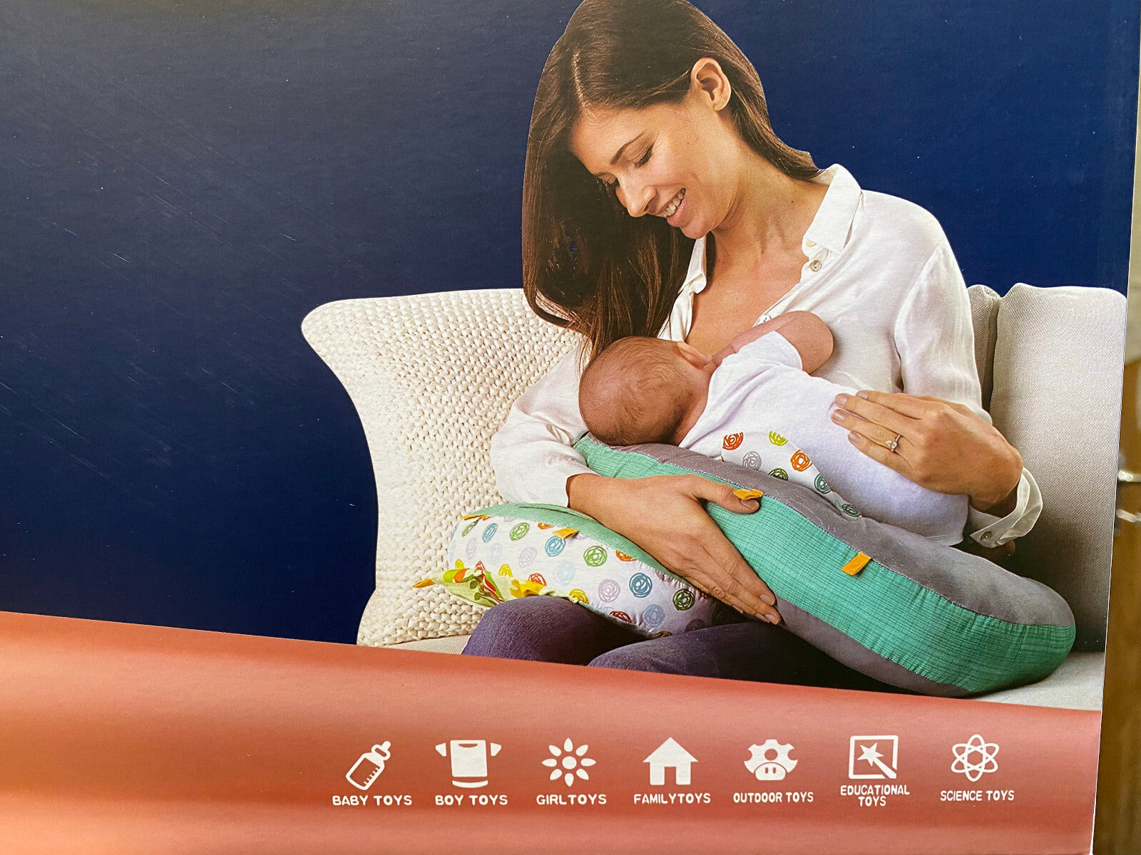 5-1 Baby Tummy Time Pillow Comfort For Nursing Sit Play Sensory Rattle Toys