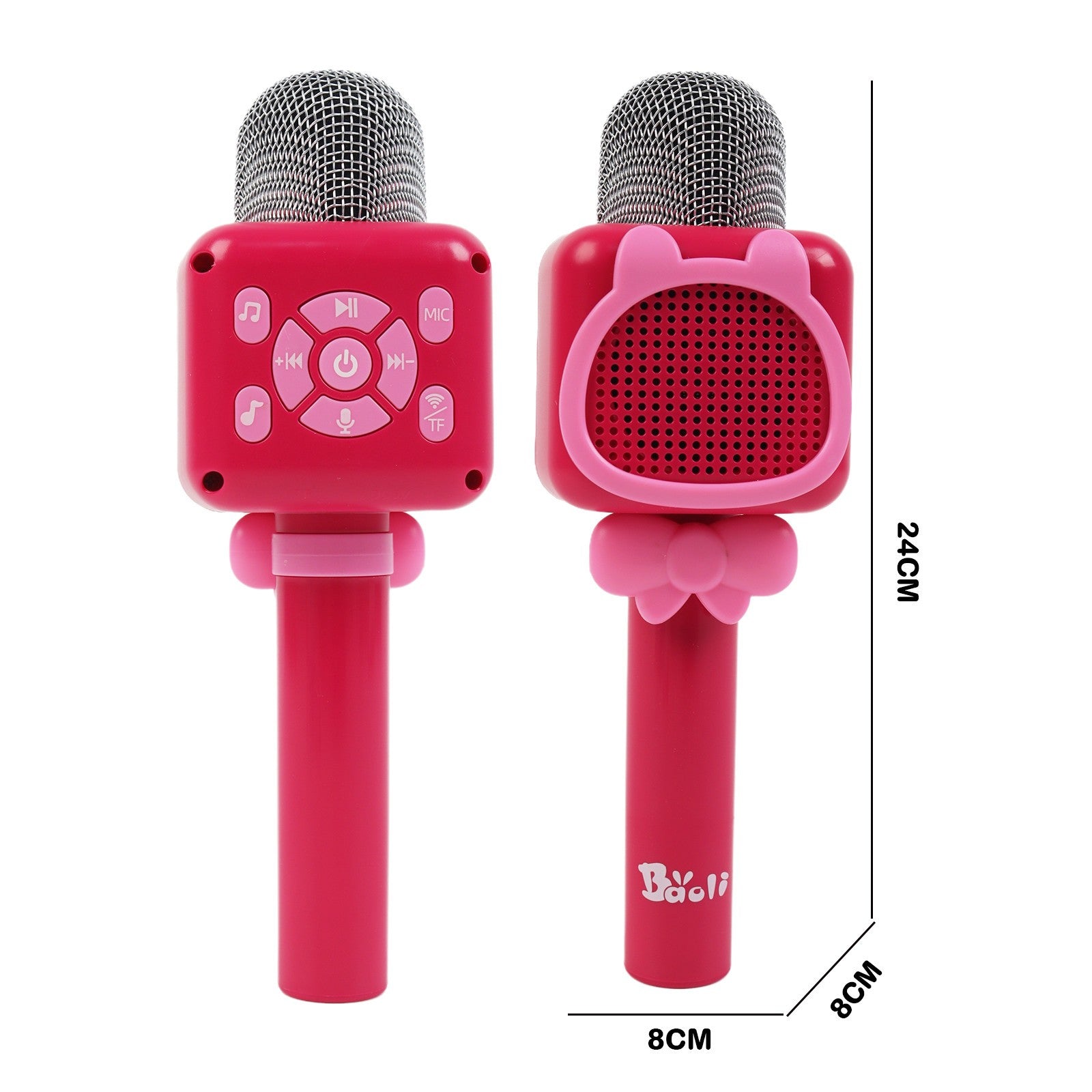 2x Kids Wireless Karaoke Microphones Bluetooth Speaker Singing Party Set Pink