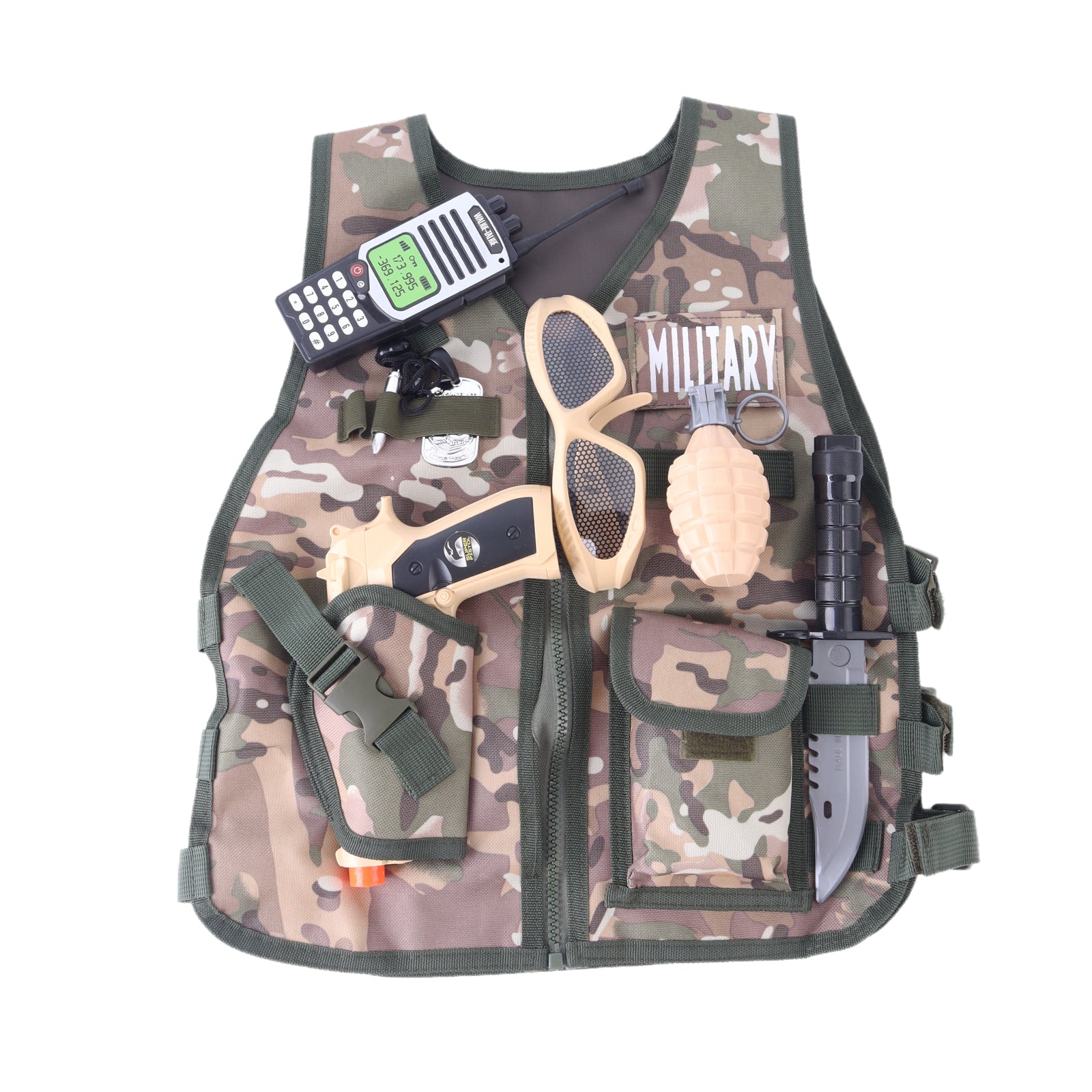 Kids Military Soldier Combat Costume Tactical Pretend Role Play Outfit Toy Set