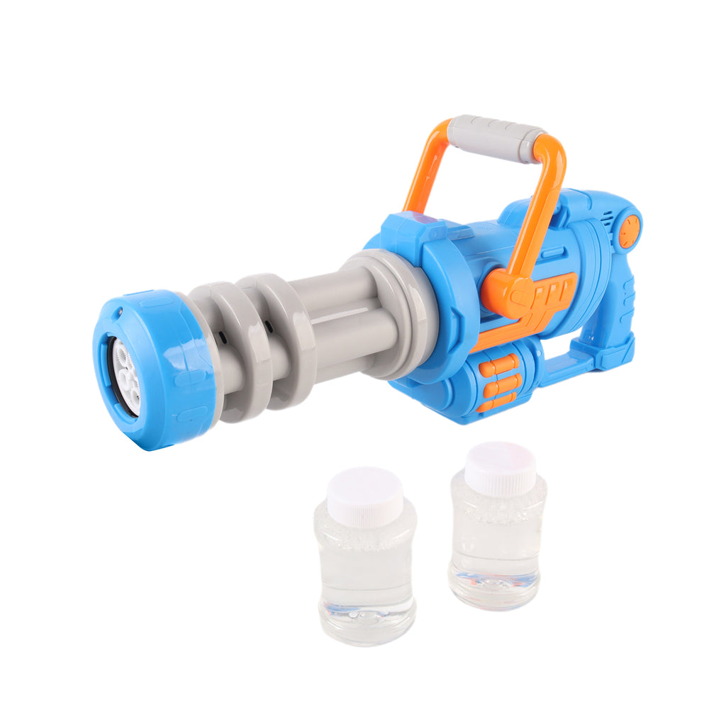 Bubble Gun Mini Gatling Toy Bubble Blower Machine with Light Music Kids Outdoor