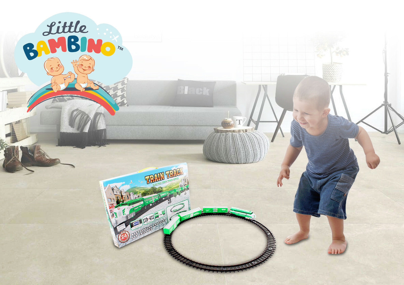 Electric Train Classic Set for Children 24pcs Sound Effects and Lights