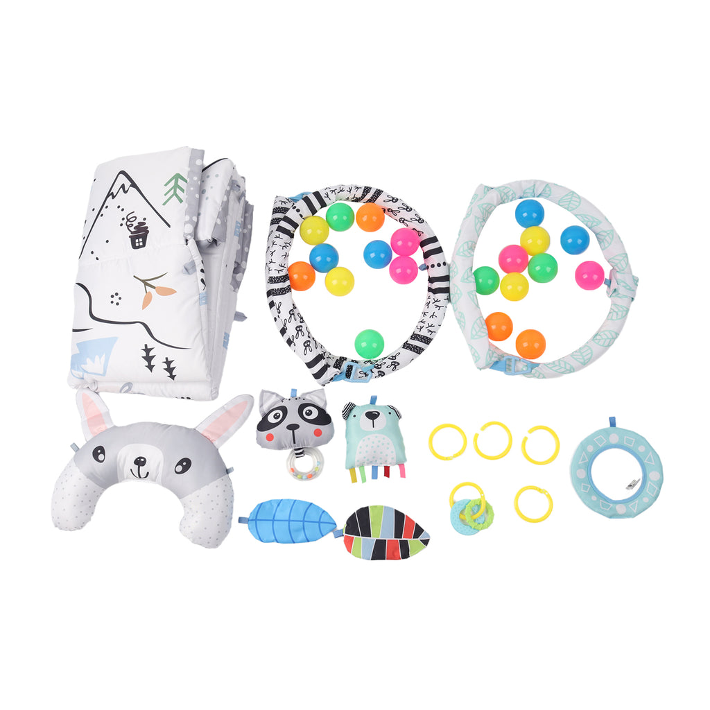 Kids 4 in 1 Bunny Foldable Baby Soft Play Floor Mat Activity Gym Fun Ball Pit