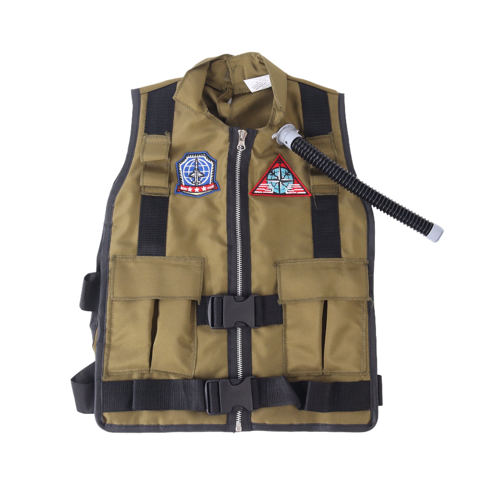 Kids Fighter Jet Pilot Costume Military Pretend Play Outfit Vest, Helmet, Mask