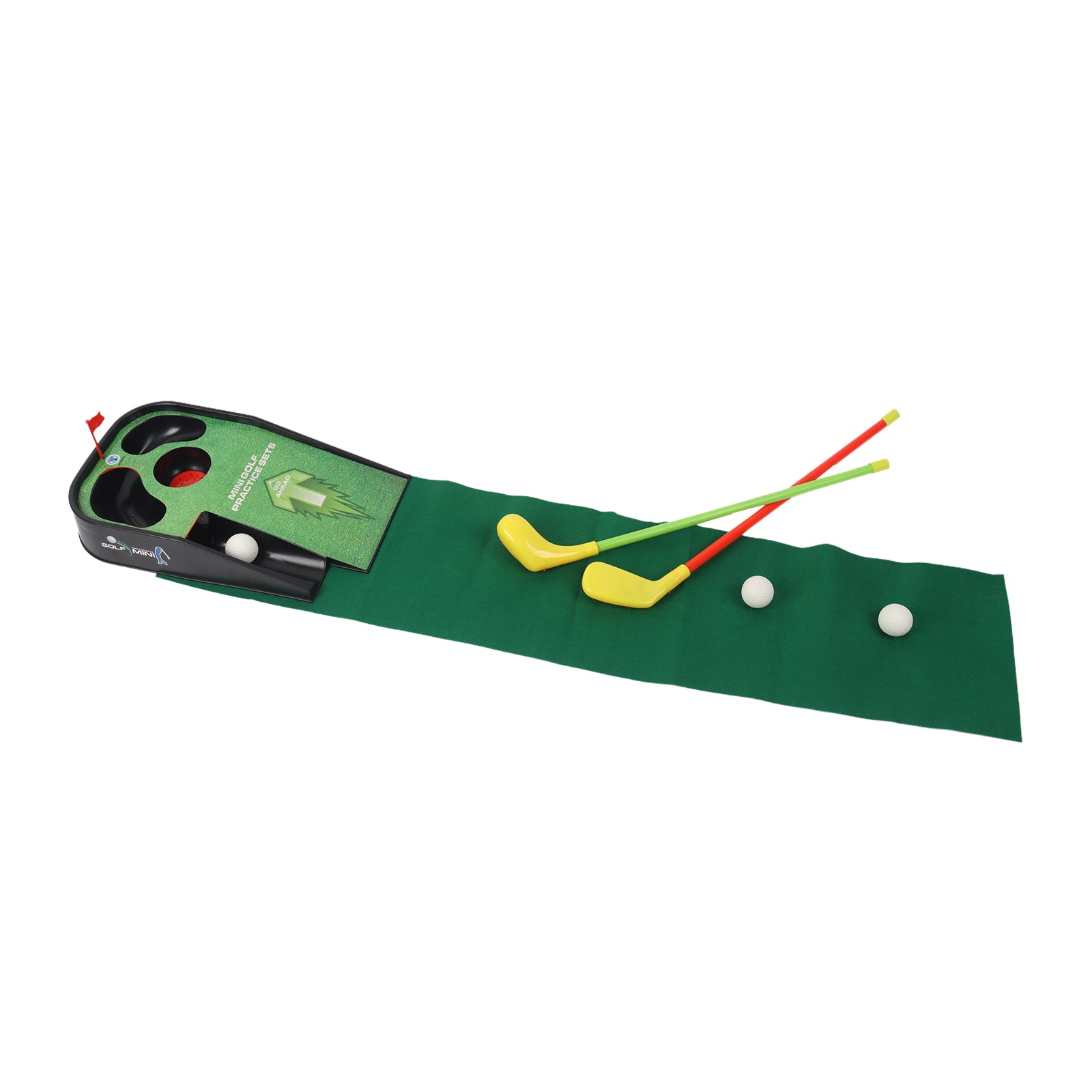 Kids Mini Golf Practice Putting Green Toy Set Lights Sound Game Mat Indoor Sport