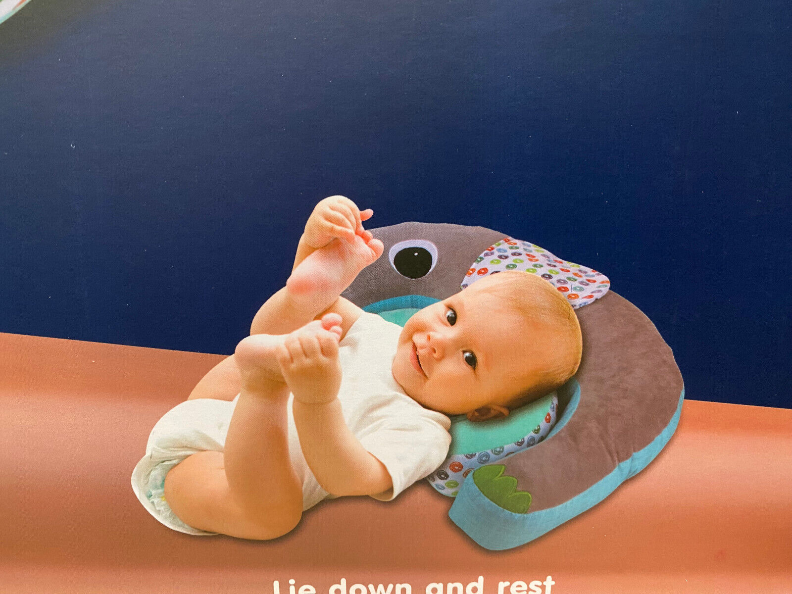 5-1 Baby Tummy Time Pillow Comfort For Nursing Sit Play Sensory Rattle Toys