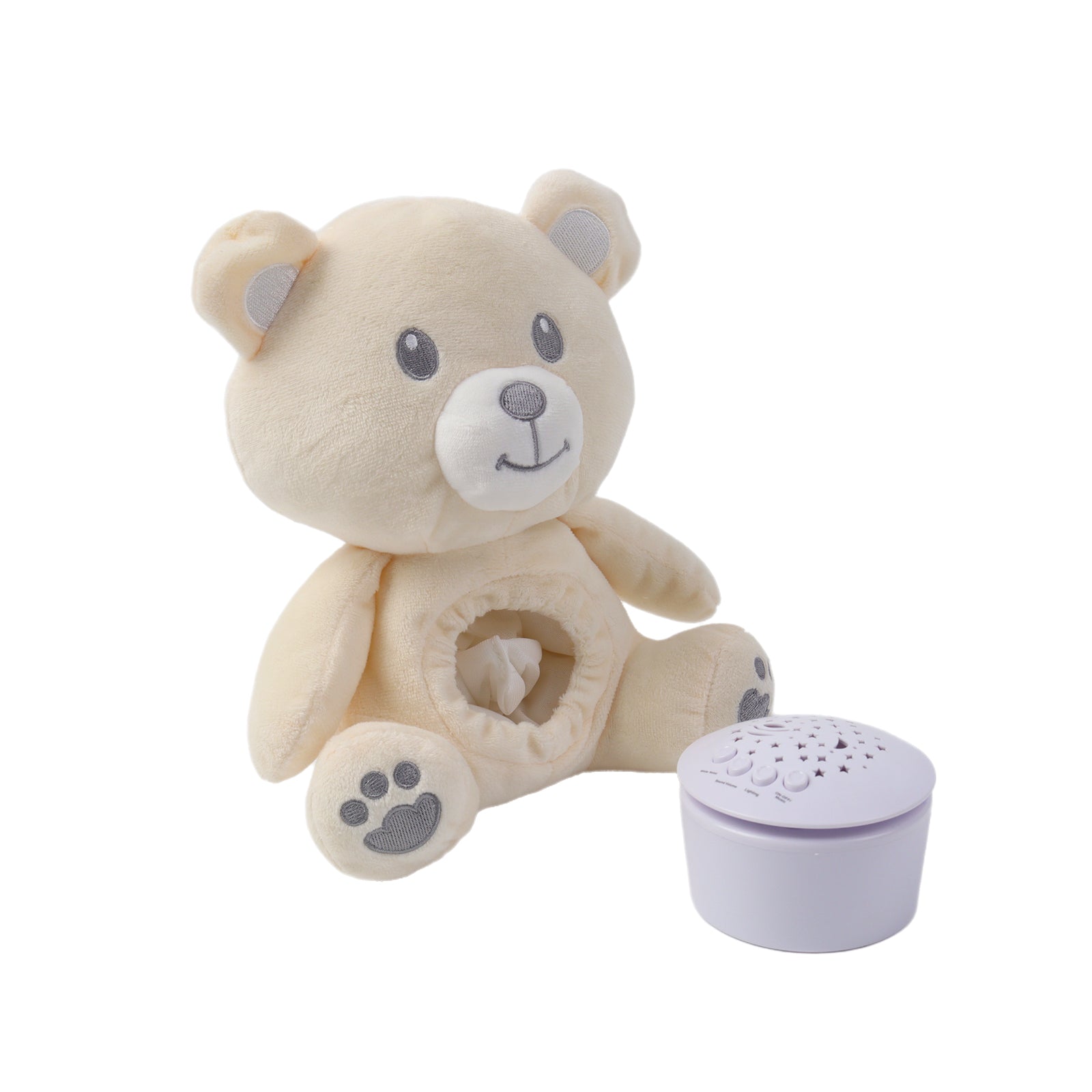 Baby Sleep Aid Plush, Night Light Projector with Starry Display and Soothing Sounds