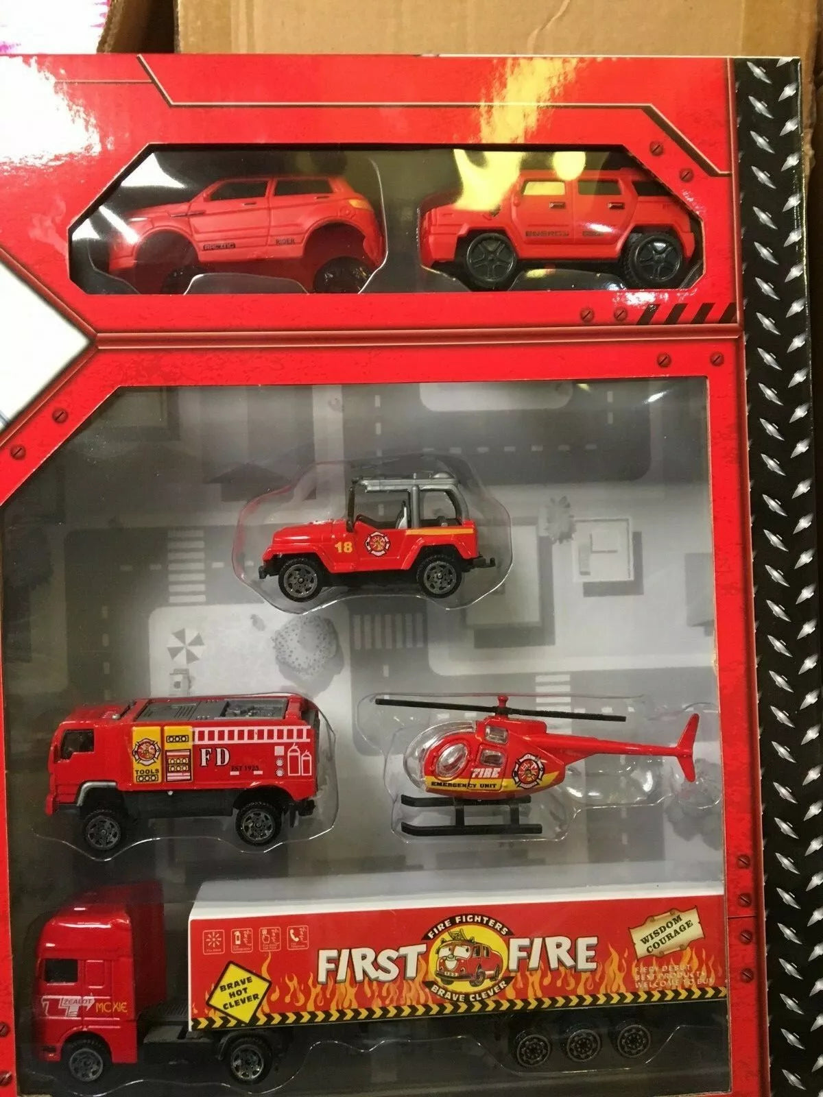 Fire Truck Set Fire Brigade Toy Set Fire Engine Fire Truck Car Truck 53 PCS