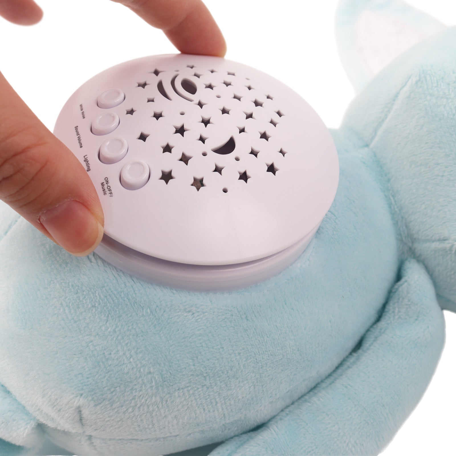 Baby Sleep Aid Plush, Night Light Projector with Starry Display and Soothing Sounds