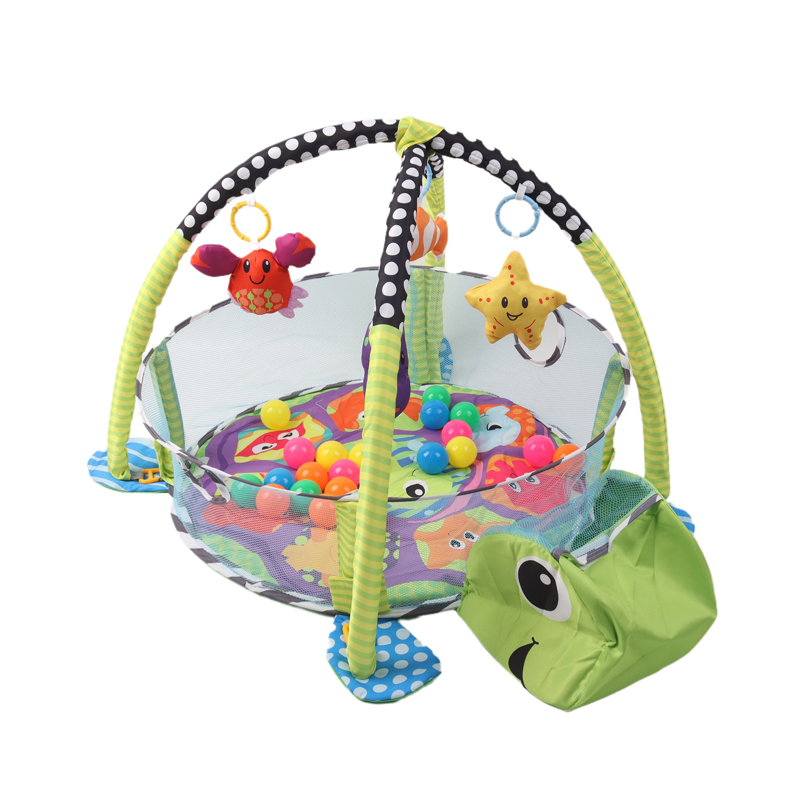 Kids 3 in 1 Turtle Baby Soft Play Floor Mat Activity Gym Fun Portable Ball Pit