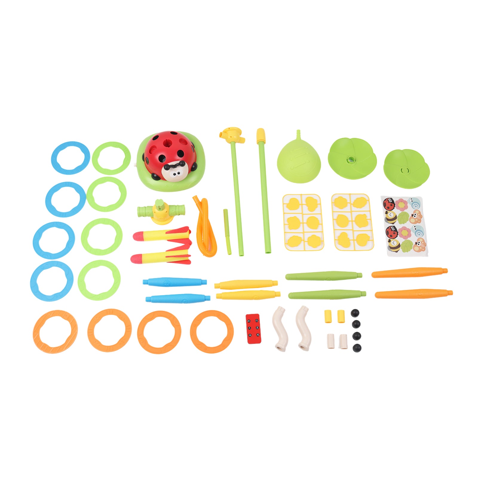 Kids 5in1 Musical Jump Sport Toy Ring Toss and Foam Launcher Game Indoor Outdoor