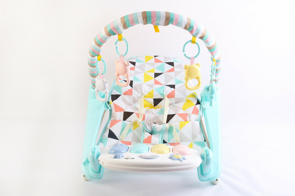3 in 1 Baby Toddler Rocker Bouncer Chair Soothing Music Pink Playmat for Babies