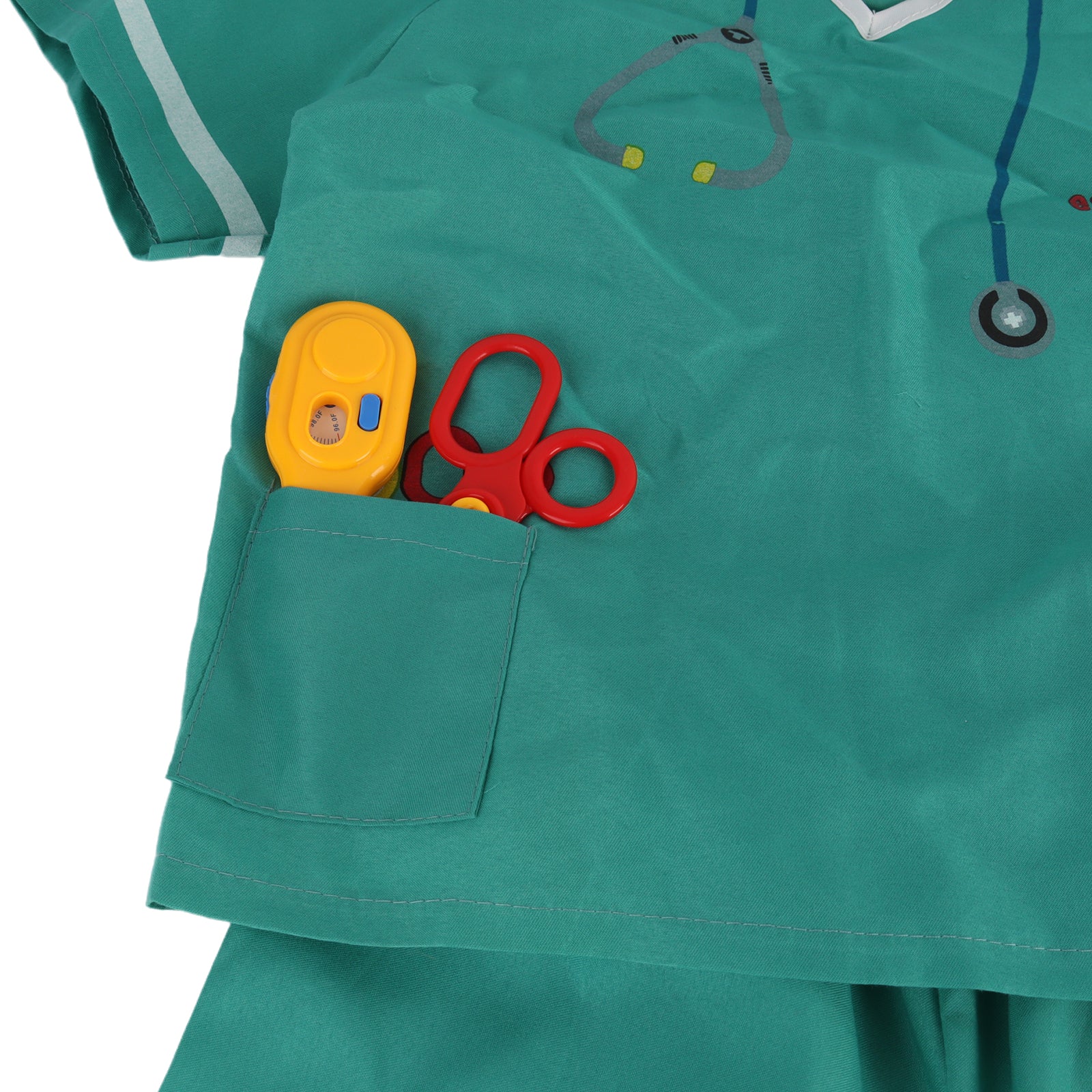 Kids Doctor Vet Hospital Nurse Medical Green Costume Fancy Dress Pretend Cosplay