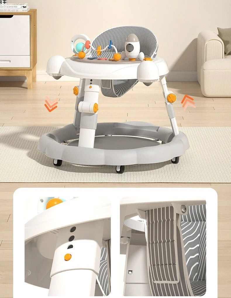 Baby Walker Push Along Learning Walking Wheel Multifunctional Sensory Music