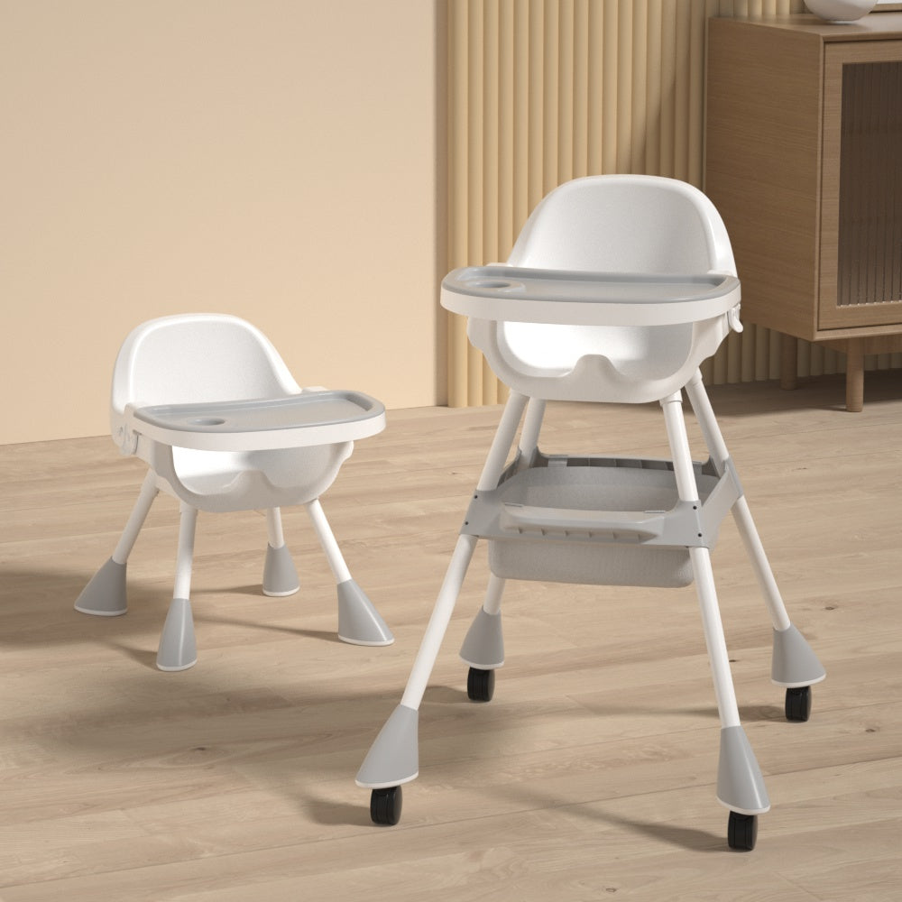 Baby Toddler High Chair Feeding Dining Tray Adjustable Height Multipurpose Grey
