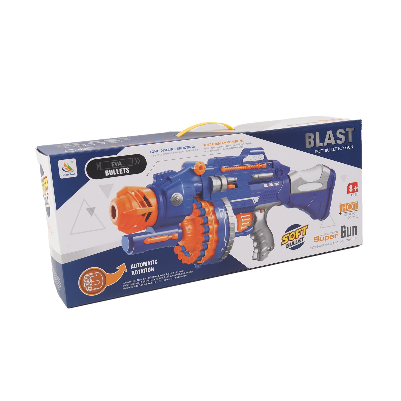 Kids Toy Foam Blasters Gun Continuous Rotating, 55 Soft Foam Bullets Gift Set