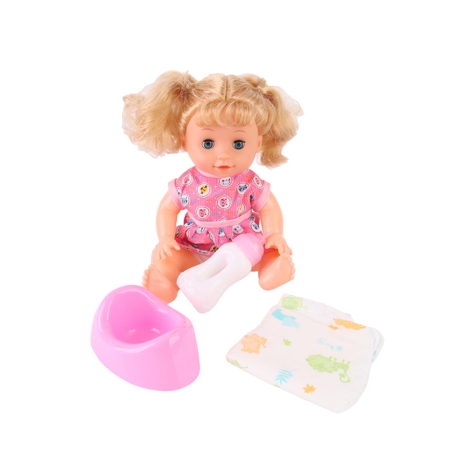 Baby Doll Stroller Set Toy Push Doll Nurturing Pretend Playset Girls Pink 14"