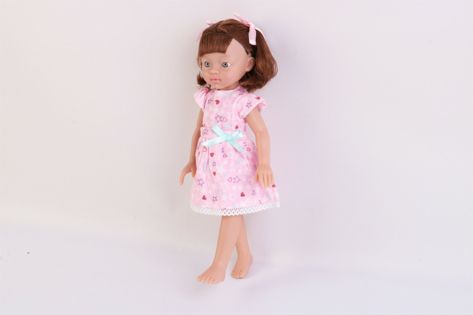 13" Doll Movable Legs and Arms Brown Hair Doll Baby Doll Pretend Play