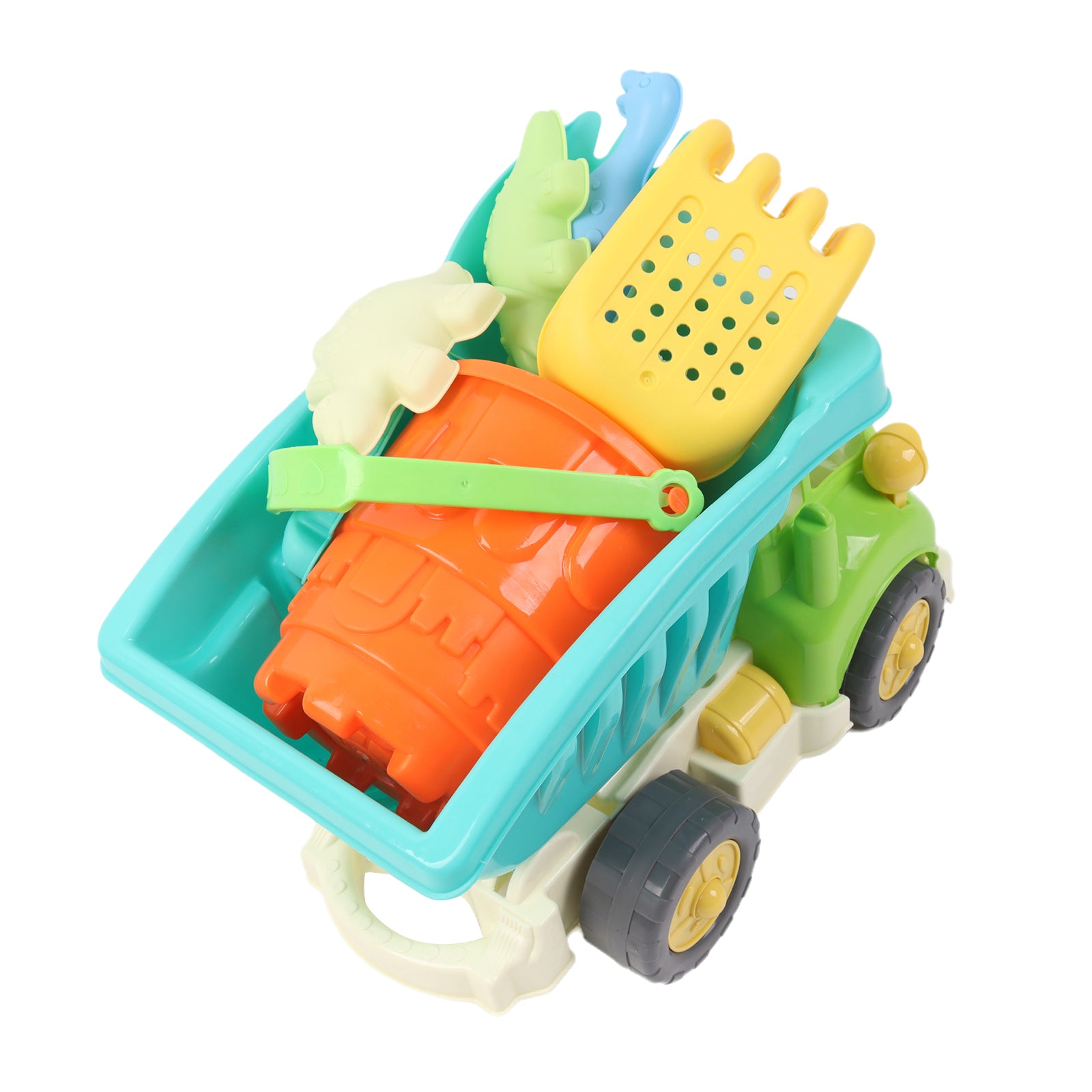 Sand Truck & Accessories 9 Pcs Summer Toy Spade Fork Beach Garden Outdoor Kids