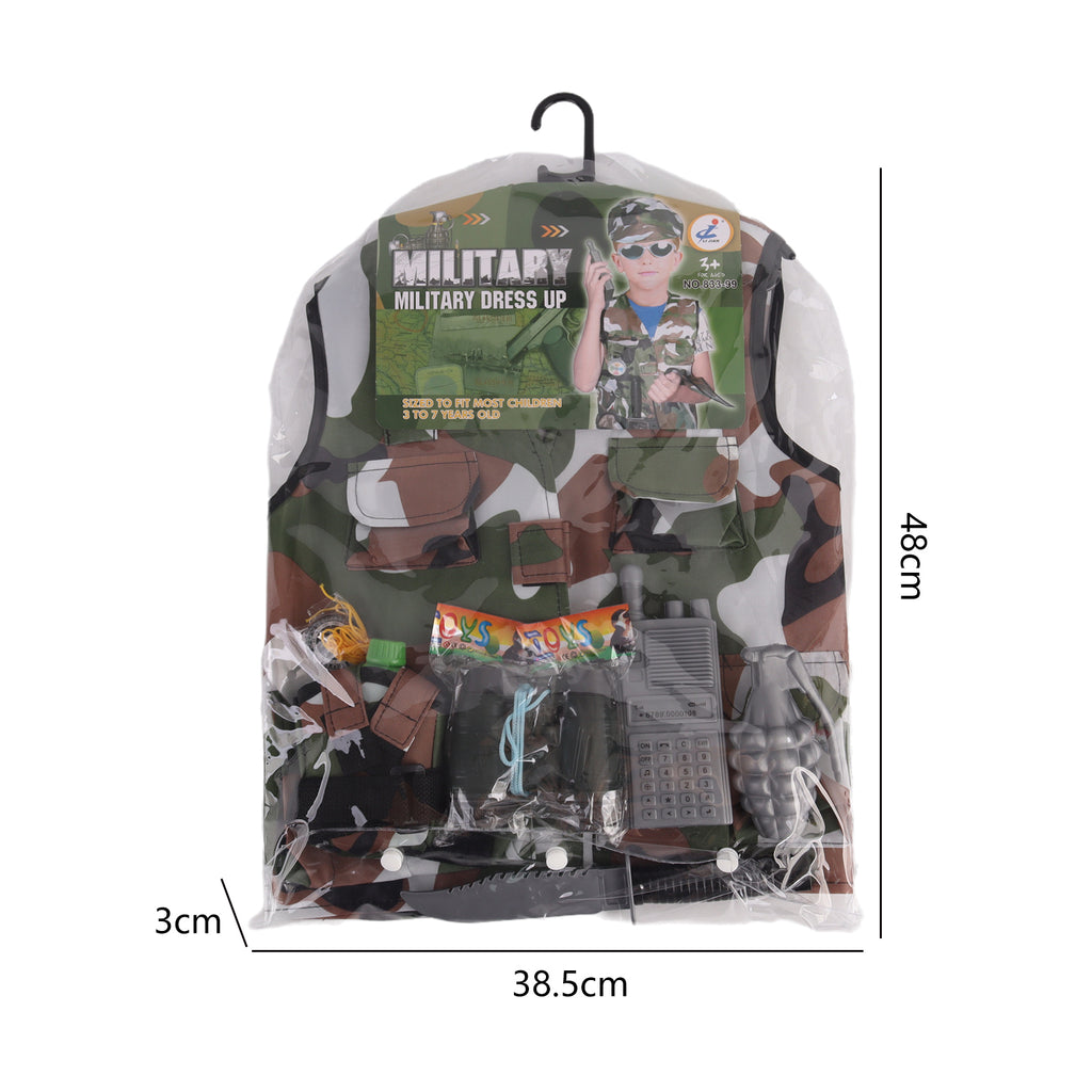 Kids Military Soldier Camouflage Costume Fancy Dress Pretend Cosplay