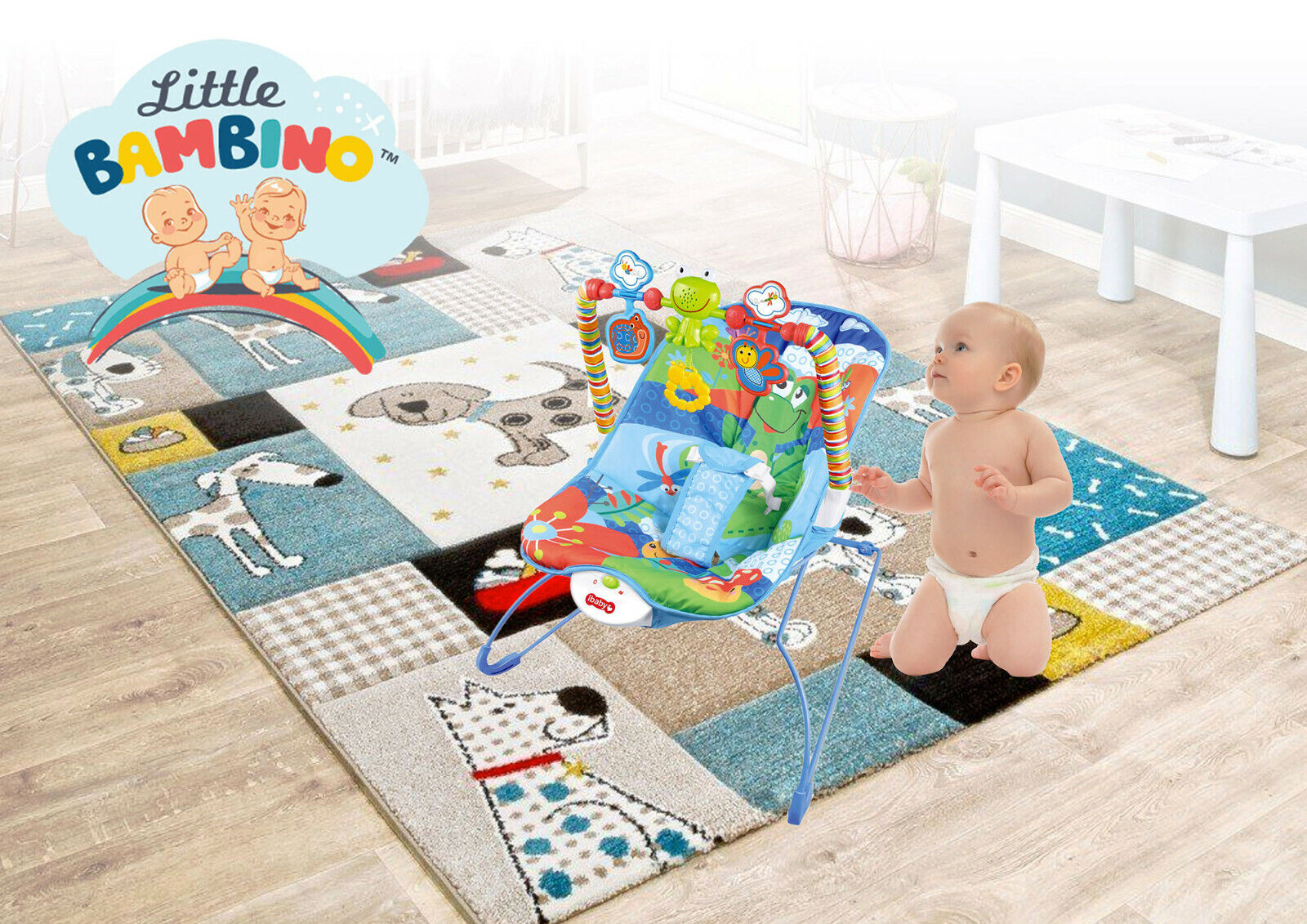 Baby Rocker Bouncer Reclining Vibrating Chair Soothing Music Vibrating