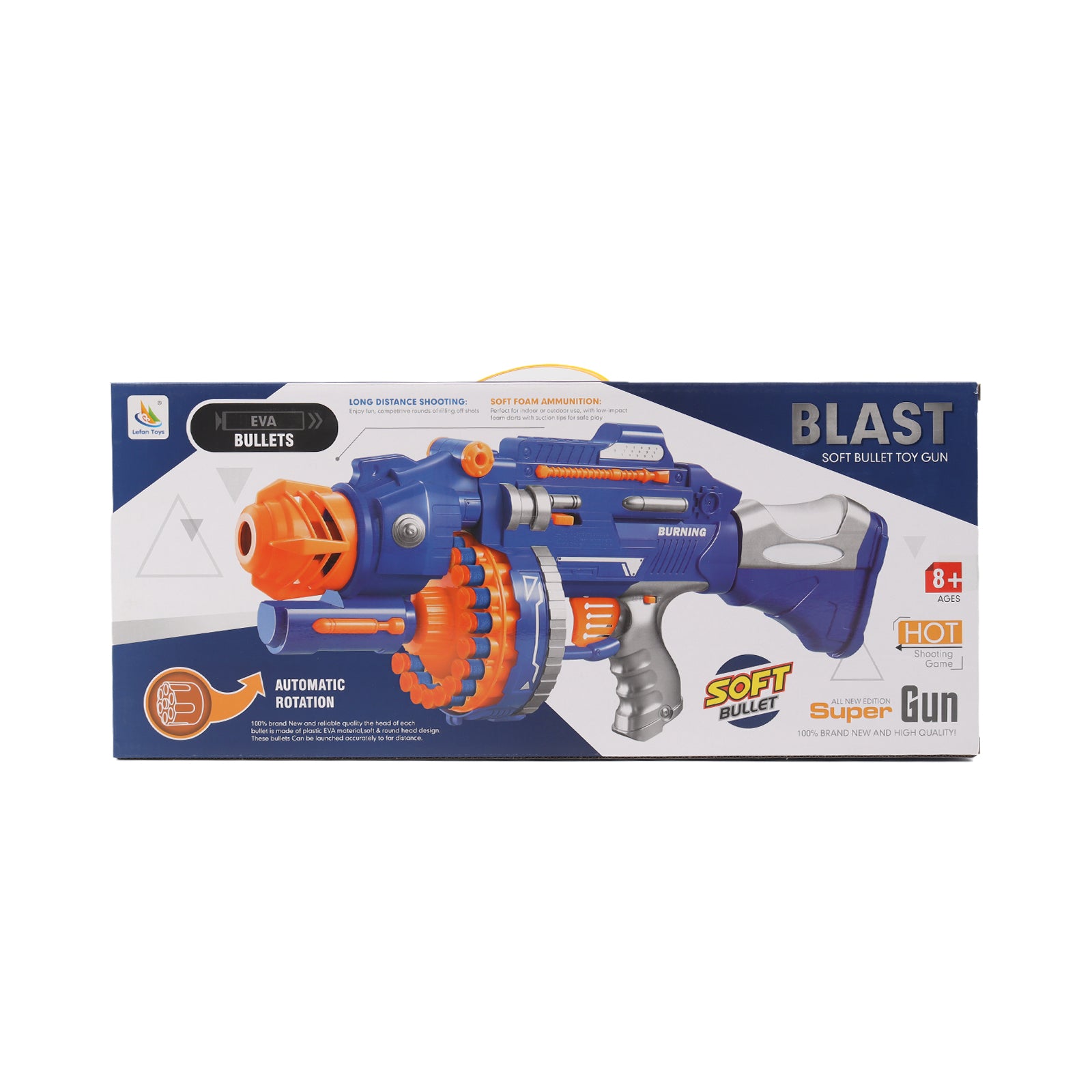 Kids Toy Foam Blasters Gun Continuous Rotating, 55 Soft Foam Bullets Gift Set
