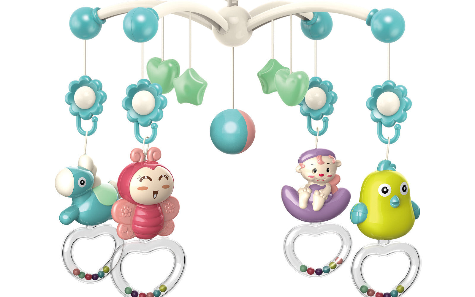 Baby Musical Mobile Crib Cot Bed Bell Stars Moon Nursery Rotating Toy Bird