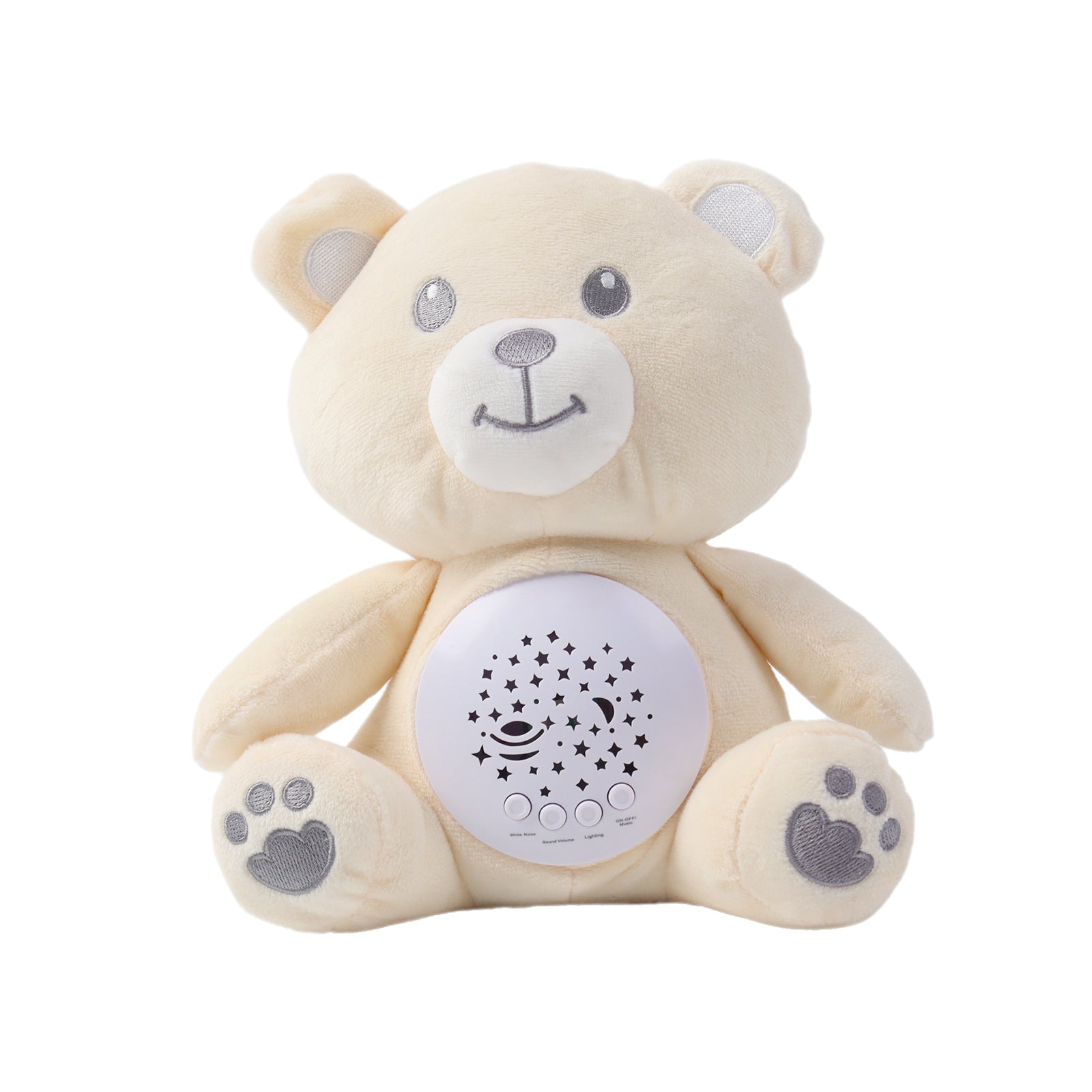 Baby Sleep Aid Plush, Night Light Projector with Starry Display and Soothing Sounds
