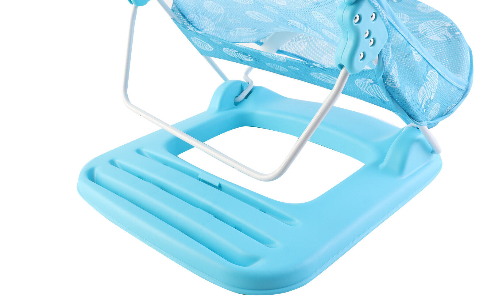 Baby Infant Bath Support Seat Foldable Adjustable Travel Baby Bather 0-12 Months (Blue)