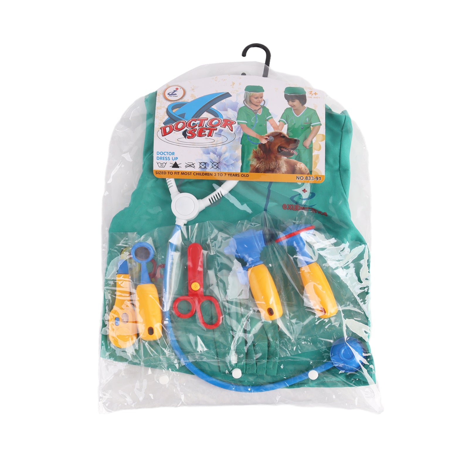 Kids Doctor Vet Hospital Nurse Medical Green Costume Fancy Dress Pretend Cosplay