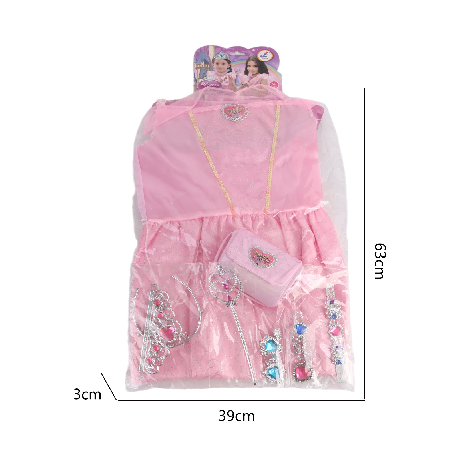 Kids Girls Pink Princess Dress Costume Fancy Dress Pretend Cosplay