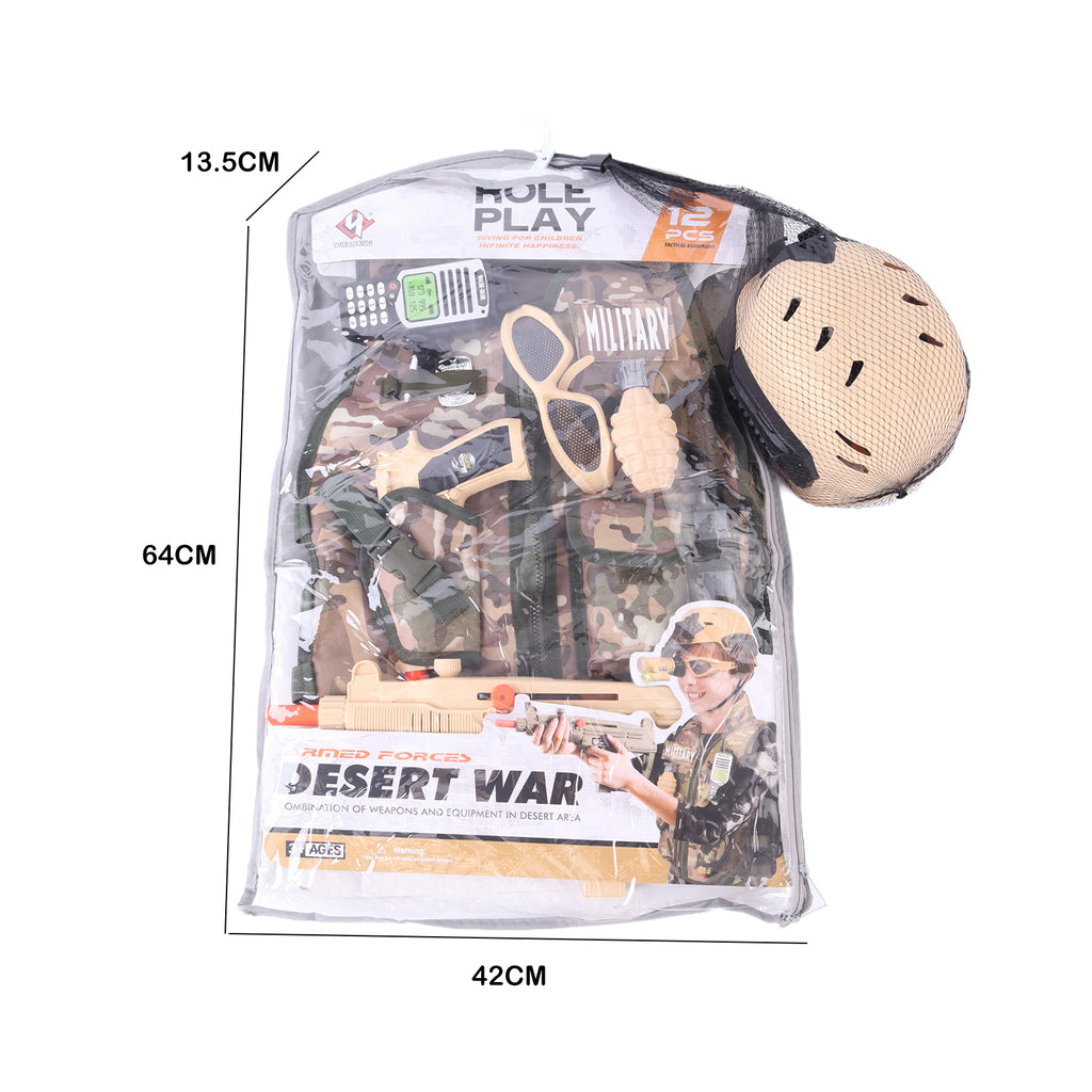 Kids Military Soldier Combat Costume Tactical Pretend Role Play Outfit Toy Set