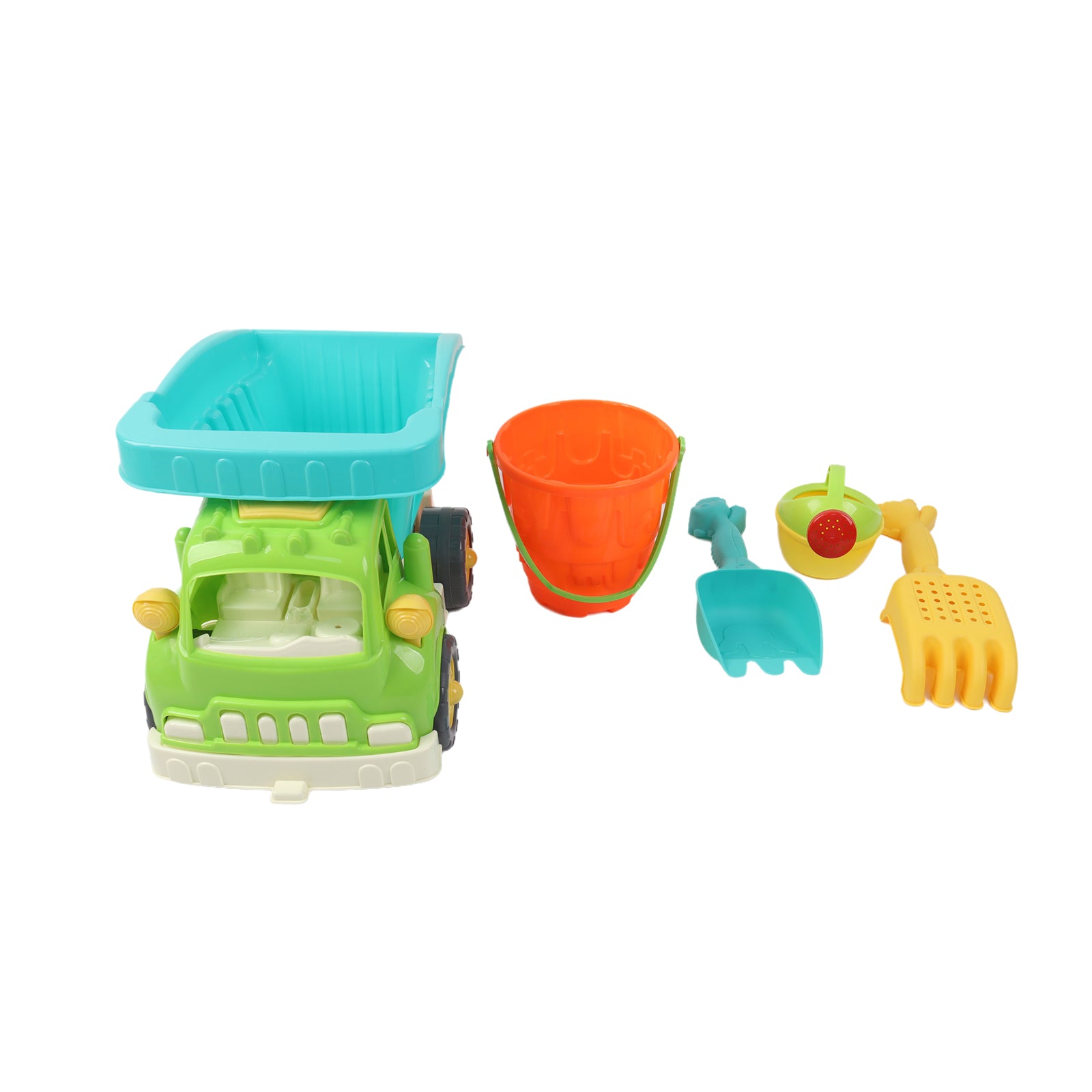 Sand Truck & Accessories 9 Pcs Summer Toy Spade Fork Beach Garden Outdoor Kids