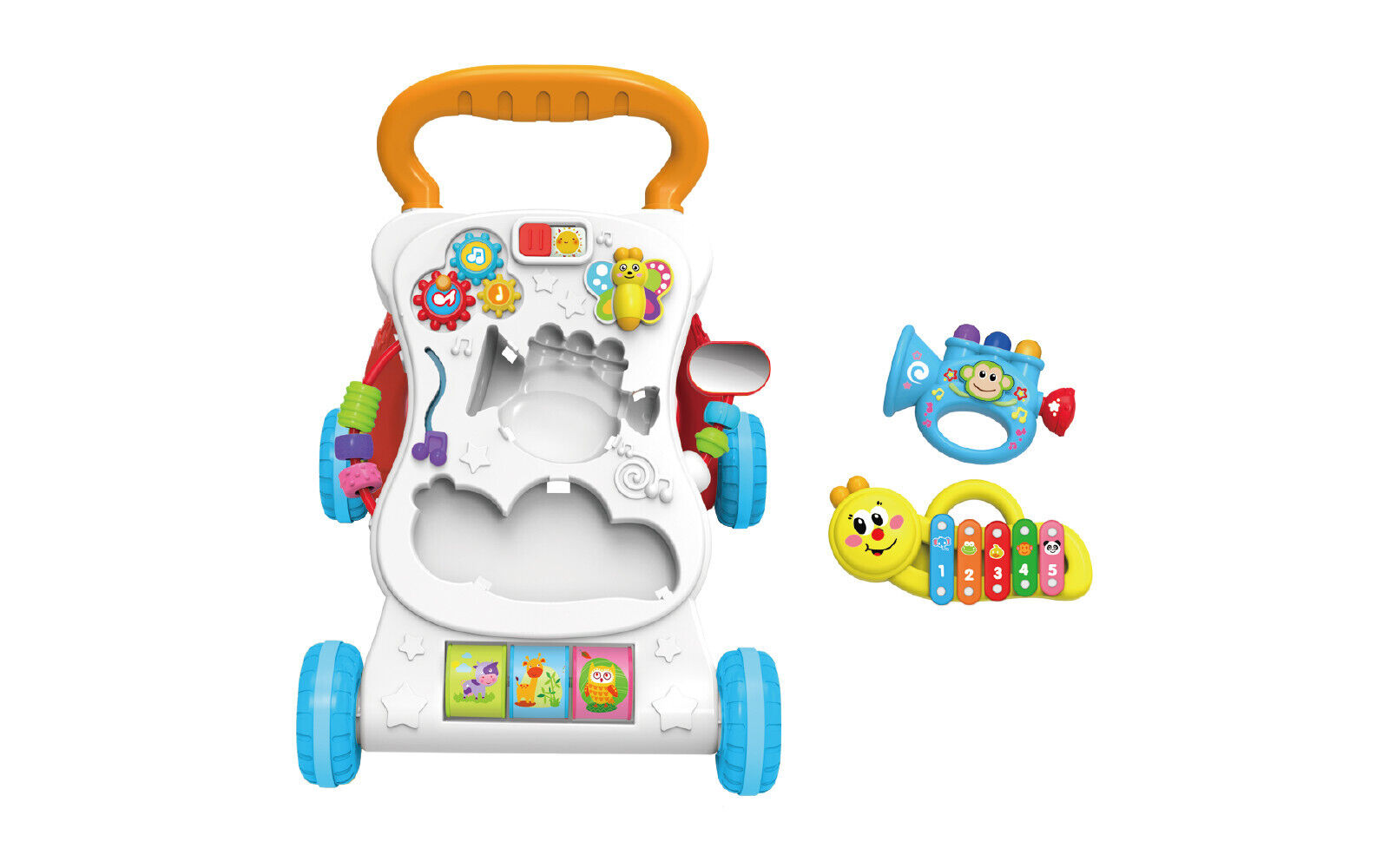 2in1 Baby Walker First Steps Activity Bouncer Musical Toys Car Along Toddlers (Xylophone)